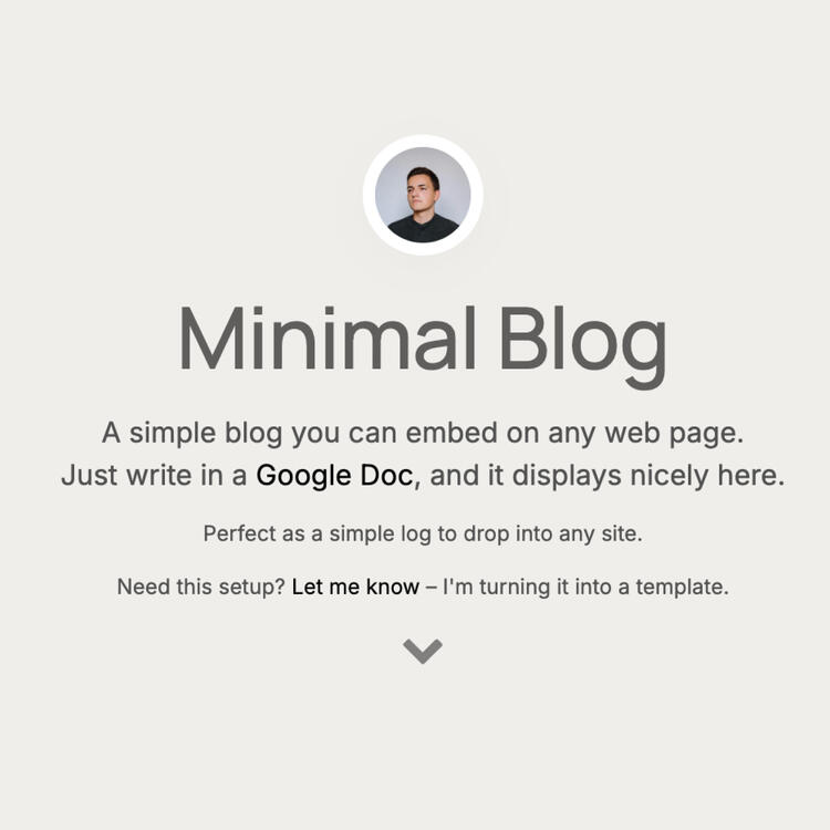 Minimal blog