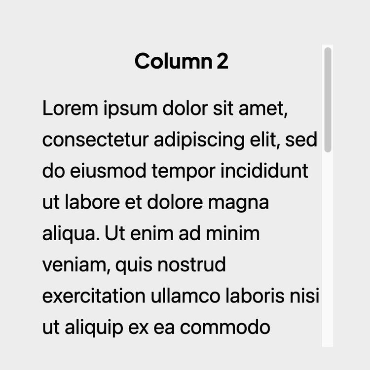 Scrolling container columns